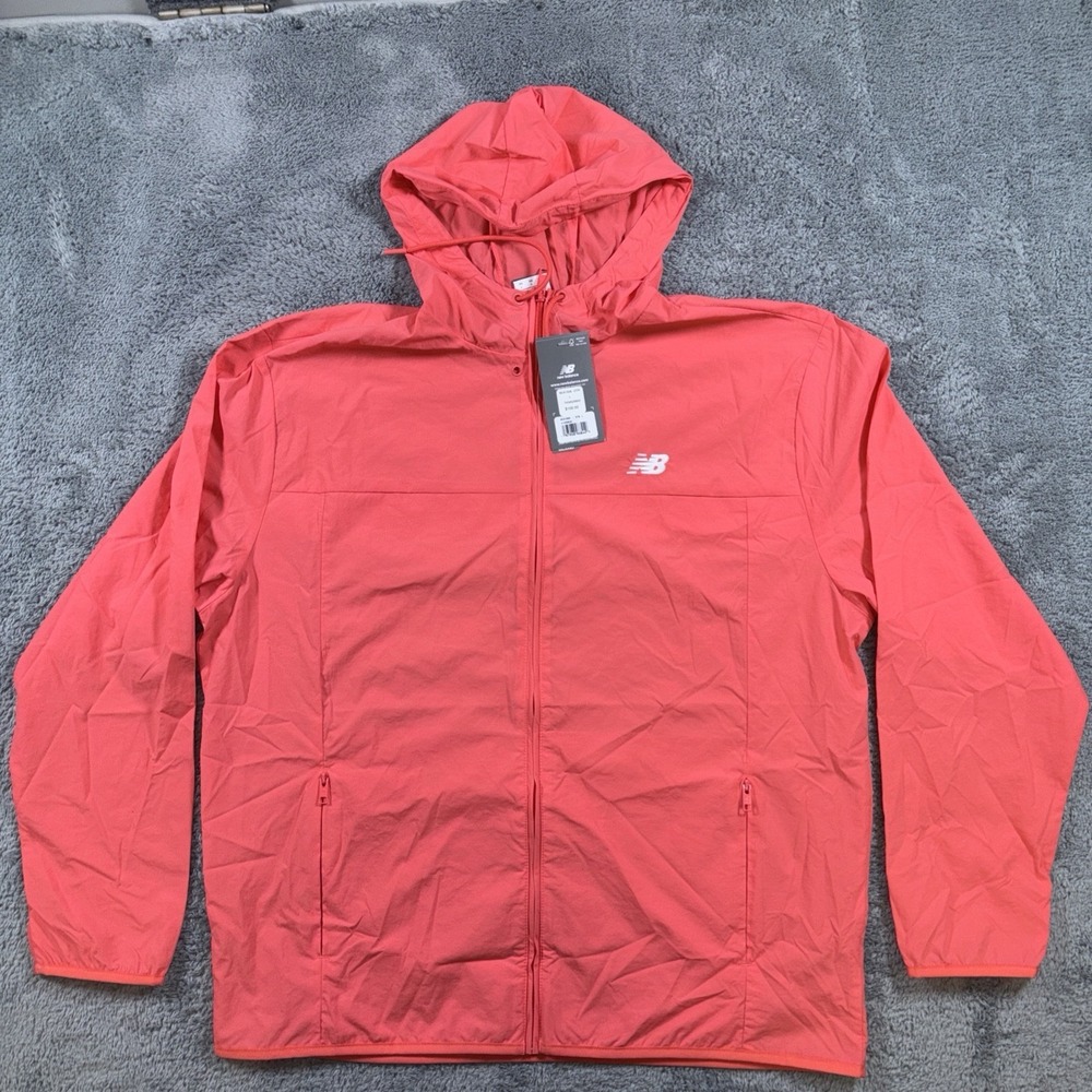 New Balance Women's Full Zip Pink Windbreaker Hoodie Large NWT